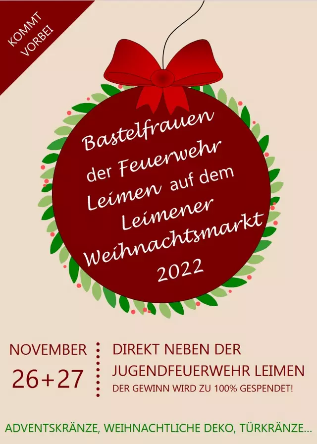 Ankündigung Weihnachtsmarkt